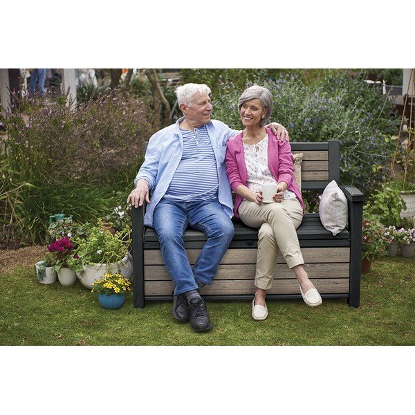 Panchina da giardino in plastica marrone Deco - Keter-image-3