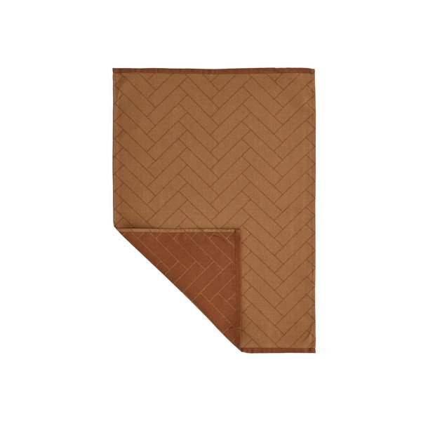 Asciugamano da cucina in cotone marrone, 50 x 70 cm Tiles - Södahl-image-2