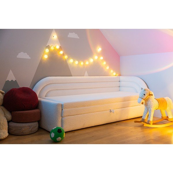 Divano color crema allungabile/con contenitore con penisola a sinistra e rivestimento in bouclé 223 cm Fabillo – ELTAP-image-3