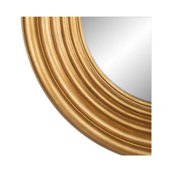Specchio da parete rotondo con cornice dorata in legno 65x65 cm - Ixia-image-3