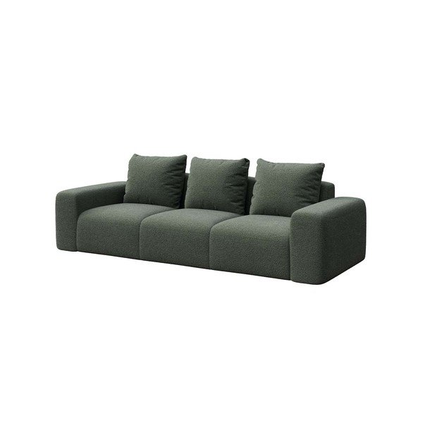 Divano in tessuto bouclé verde 287 cm Feiro - MESONICA-image-2