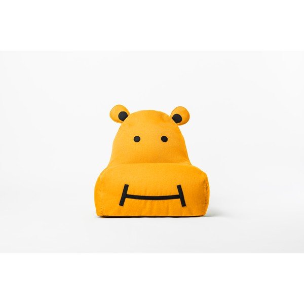 Borsa da divano per bambini giallo senape Hippo - The Brooklyn Kids-image-1