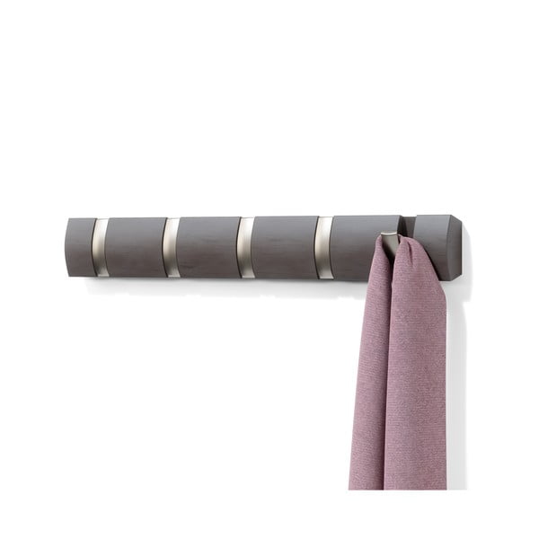 Appendiabiti da parete grigio in legno di pioppo Flip - Umbra-image-4