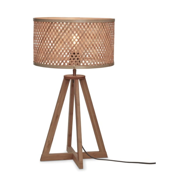 Lampada da tavolo con paralume in bambù di colore naturale (altezza 53 cm) Java - Good&Mojo