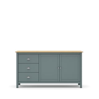 Cassettiera verde polveroso in pino massiccio 150x80x40 cm Misti – Marckeric