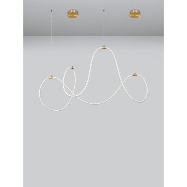 Lampadario LED dorato in acciaio con intensità regolabile Cerelia – Nova Luce-image-3