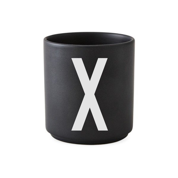 Tazza in porcellana nera Alphabet X, 250 ml A-Z - Design Letters