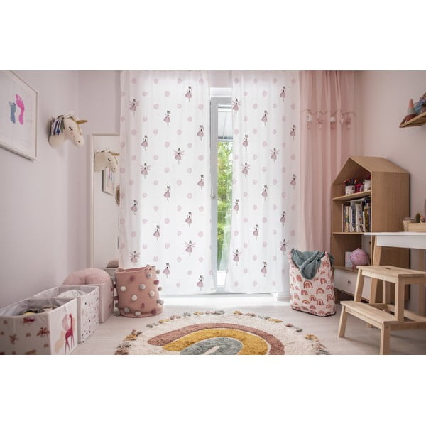 Tenda per bambini bianca/rosa in raso di cotone 110x250 cm Pink Girl – Butter Kings-image-1
