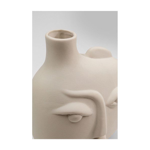 Vaso in ceramica beige dipinto a mano Spherical Face - Kare Design-image-4
