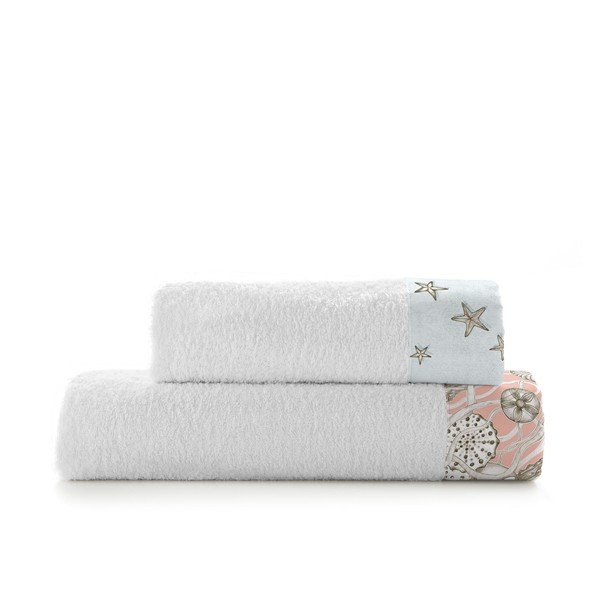 Set di 2 asciugamani in cotone Basic Coral Reef - Happy Friday-image-2