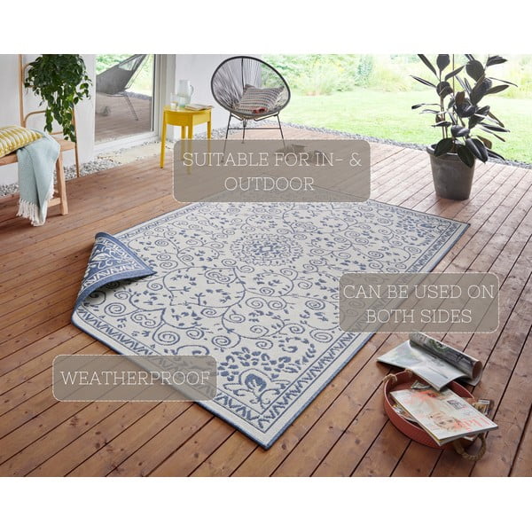 Tappeto da esterno blu e crema , 160 x 230 cm Leyte - NORTHRUGS-image-4