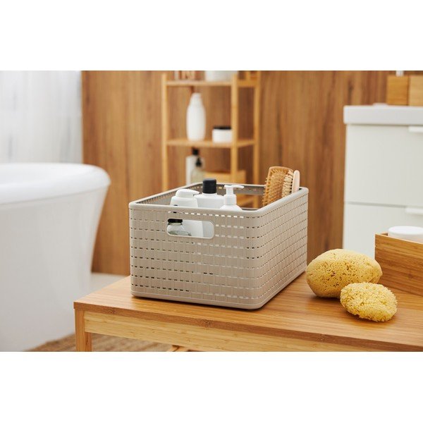 Cestino beige in plastica riciclata Country - Rotho-image-2