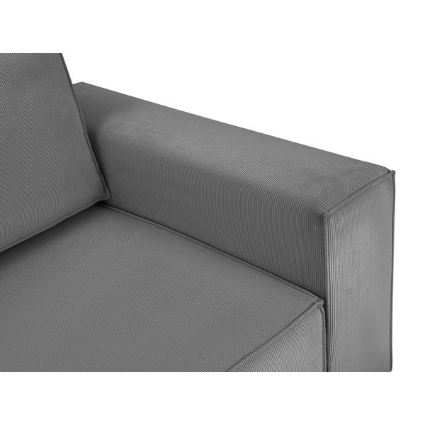 Divano letto in velluto a coste grigio scuro Azalea - Mazzini Sofas-image-1