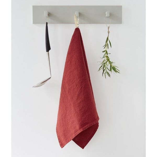 Strofinaccio classico in lino rosso, 65 x 45 cm Red Pear - Linen Tales