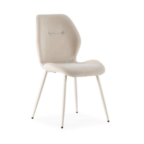 Sedie da pranzo in set color crema in imbottito 4 pz Ansu – Marckeric