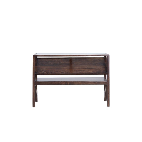 Tavolo consolle colore naturale scuro con piano in vetro 41x119 cm Yuki – Light & Living-image-3