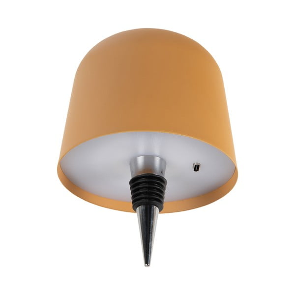 Lampada da tavolo LED a bottiglia giallo ocra con paralume in metallo (altezza totale 13 cm) Cone Hat LED – Leitmotiv-image-2