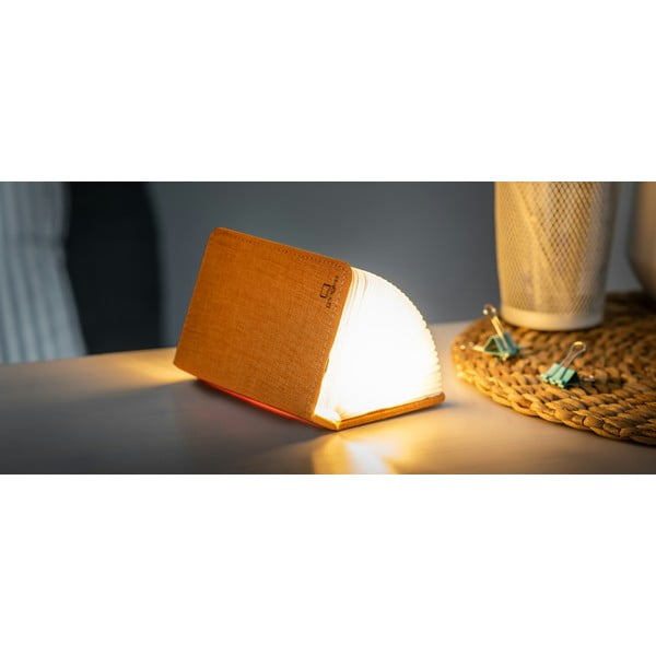 Lampada da tavolo arancione con paralume in tessuto (altezza totale 2,5 cm) Booklight – Gingko