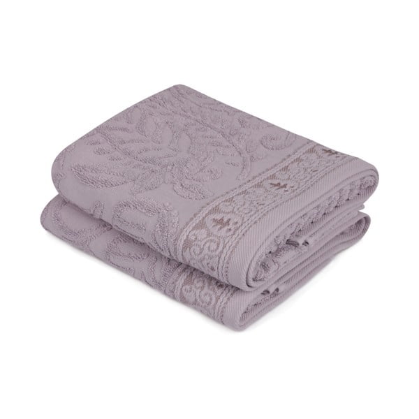Set di 2 asciugamani in cotone viola Catherine, 50 x 90 cm - Soft Kiss