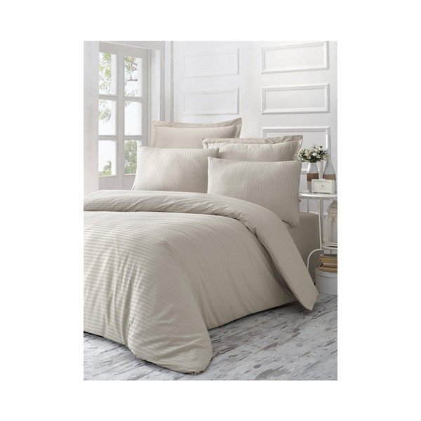 Biancheria da letto in cotone sateen con lenzuolo per letto matrimoniale Samia Lijena, 200 x 220 cm - Mijolnir