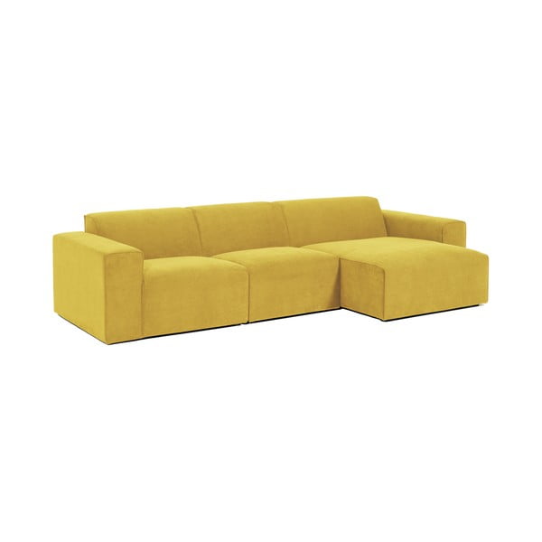 Divano angolare in velluto a coste giallo (angolo destro) Sting - Scandic-image-2