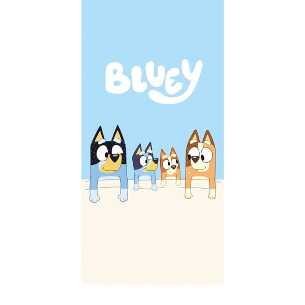 Asciugamano per bambini blu/beige in cotone 70x140 cm Bluey – Jerry Fabrics