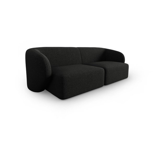 Divano nero con rivestimento in ciniglia 188 cm Paolo – Milo Casa-image-2