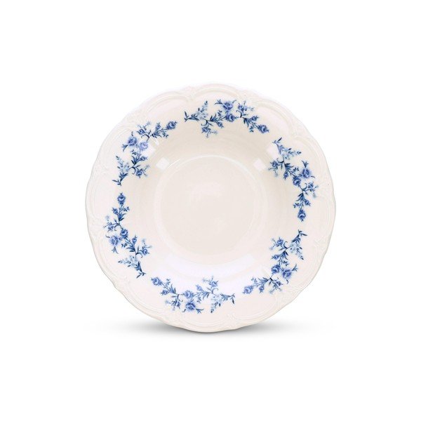Piatto fondo bianco/blu in porcellana ø 23,5 cm Retro – BonBistro-image-2