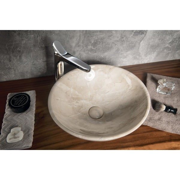 Lavabo rotondo beige in ceramica ø 42 cm Dalma – Sapho-image-1