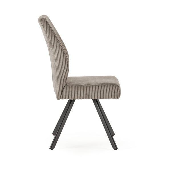 Set di 2 sedie da pranzo in velluto a coste grigio chiaro Anibal - Marckeric-image-3