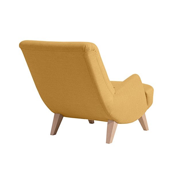 Poltrona gialla con gambe marrone chiaro Brandford - Max Winzer-image-3