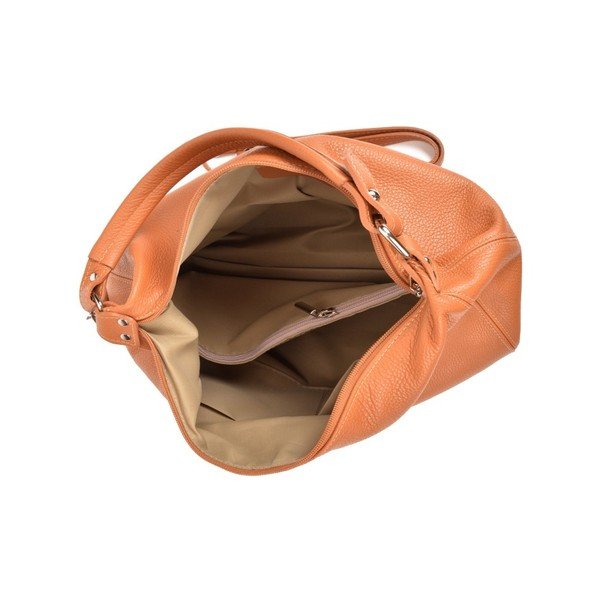 Koňakově hnědá kožená kabelka Sofia Cardoni Bruhna-image-1