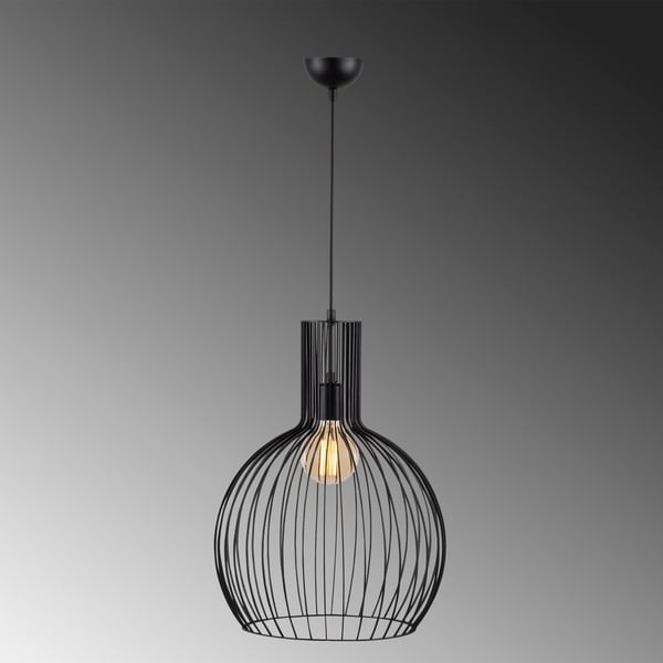Lampadario nero con paralume in metallo ø 38 cm Fellini – Opviq lights-image-3