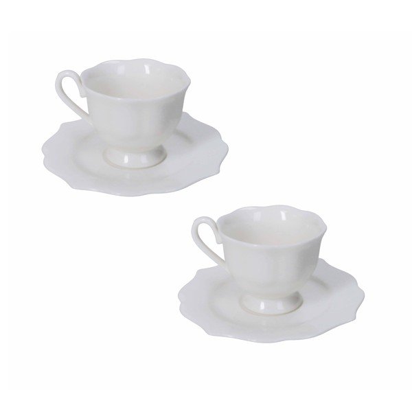 Tazzine in set bianche in new bone china 2 pz 80 ml Queen – Brandani