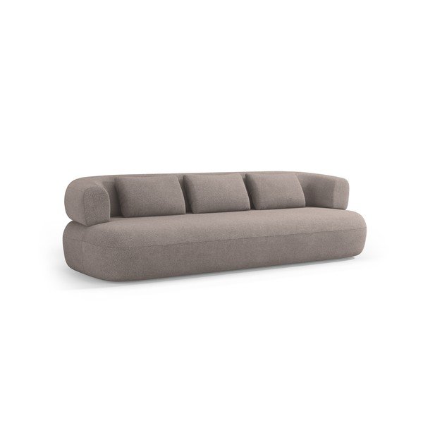 Divano marrone chiaro con rivestimento in bouclé 226 cm Jenny – Micadoni 