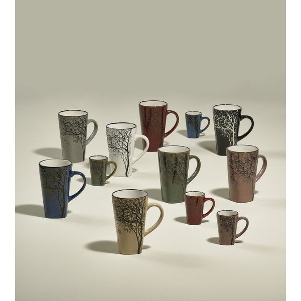 Set di 4 tazze da espresso in gres verde da 100 ml Hela - Villa Collection-image-1