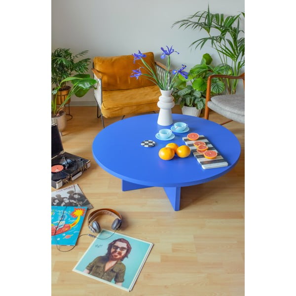 Tavolino da salotto rotondo blu ø 100 cm Pausa – Really Nice Things-image-3