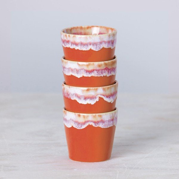 Tazza da espresso in gres bianco-arancio , 90 ml Grespresso - Costa Nova-image-1