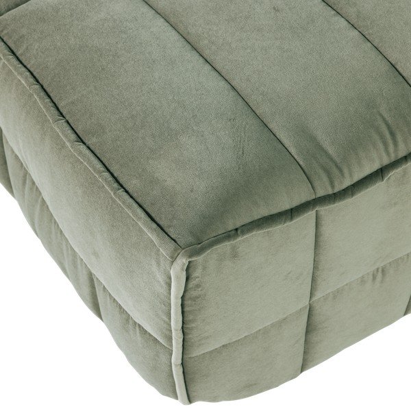 Poggiapiedi verde imbottito con rivestimento in velluto Cluster – vtwonen-image-1