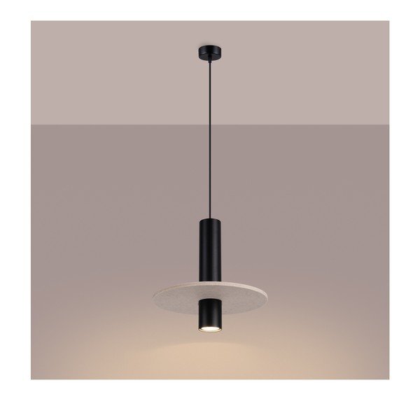 Lampadario nero/beige in metallo ø 30 cm Olisa – Sollux-image-2