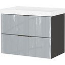 Mobile con lavello grigio lucido da appendere 81x65 cm Vasio – Germania