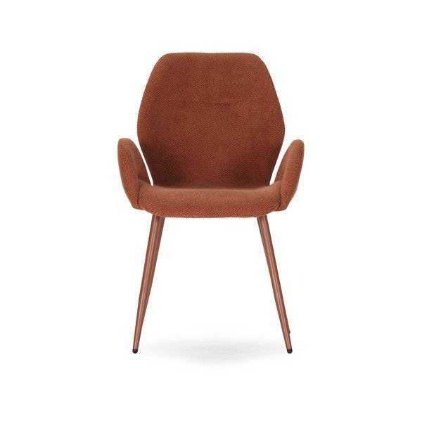 Set di sedie da pranzo color terracotta in imbottito 2 pz Ansu – Marckeric-image-2