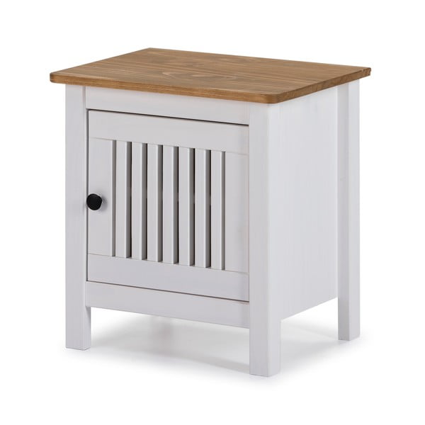 Comodino in legno bianco Bruna - Marckeric-image-3