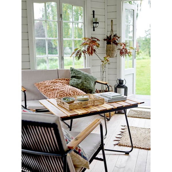 Divano da giardino nero e beige Hampton - Bloomingville-image-1