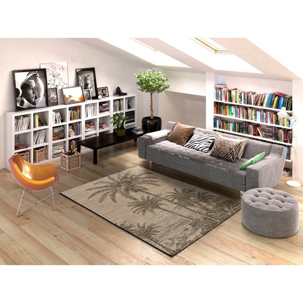 Tappeto di colore naturale in misto iuta 80x150 cm Lotto Palm – Universal-image-1