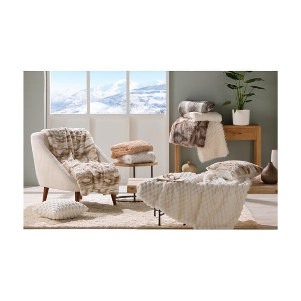 Coperta bianca in pelliccia finta 125x150 cm Mouton – douceur d'intérieur-image-3