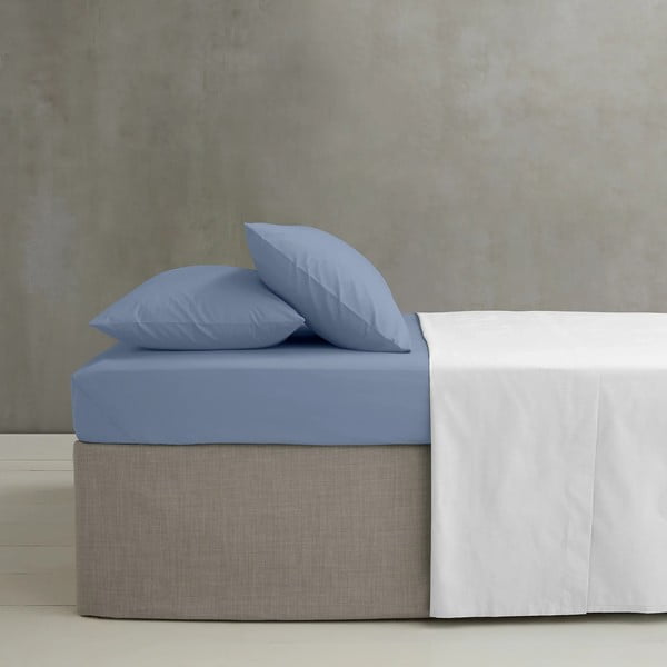 Lenzuolo con angoli blu in percalle 150x200 cm Easy Iron Percale – Catherine Lansfield-image-1