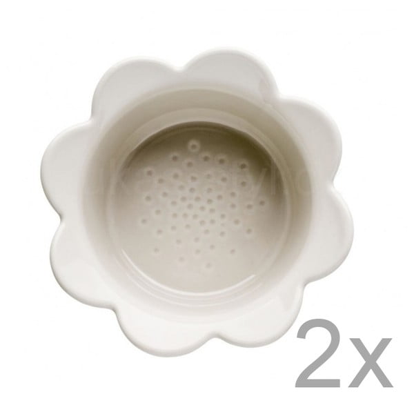 Set di 2 ciotole in porcellana beige Piccadilly Flowers, 13 x 6,5 cm - Sagaform