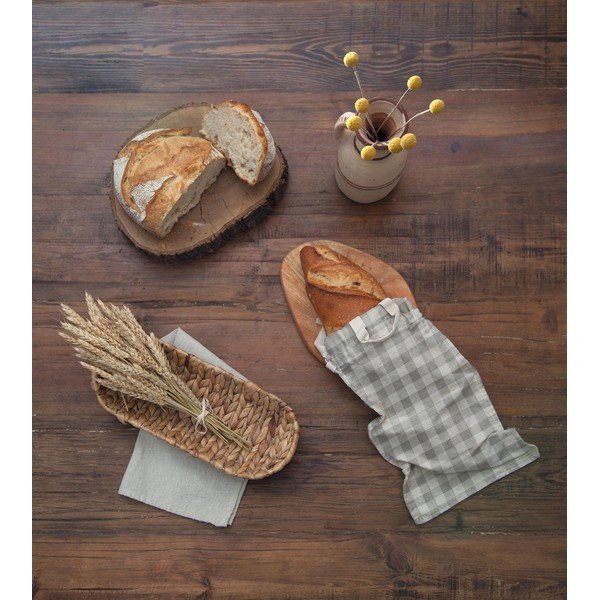 Borsa per il pane in lino Grigio Vichy - Really Nice Things-image-1
