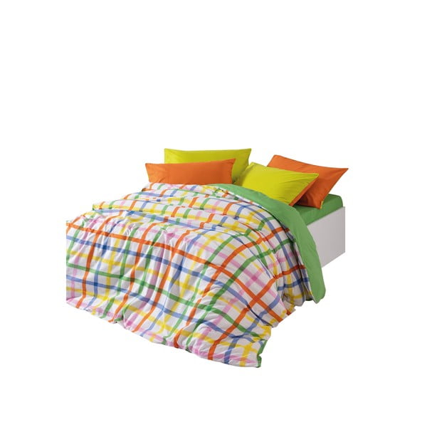 Set copripiumino e federa in cotone renforcé per letto matrimoniale/per letto esteso con lenzuolo incluso/4 pezzi 200x220 cm Hype – Mijolnir